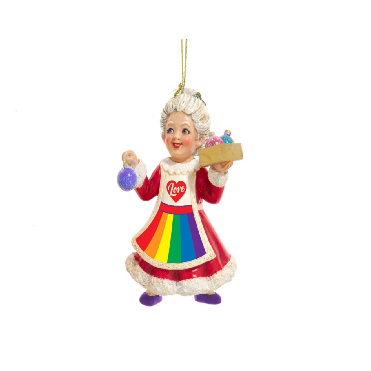 3.5" Pride Mrs. Claus Ornament – Inclusive Resin Christmas Tree Decoration